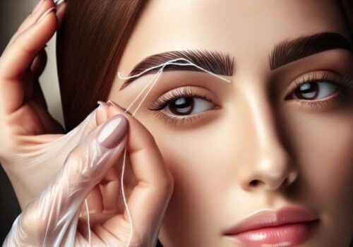 How do you shape eyebrows with threading for different face types? 